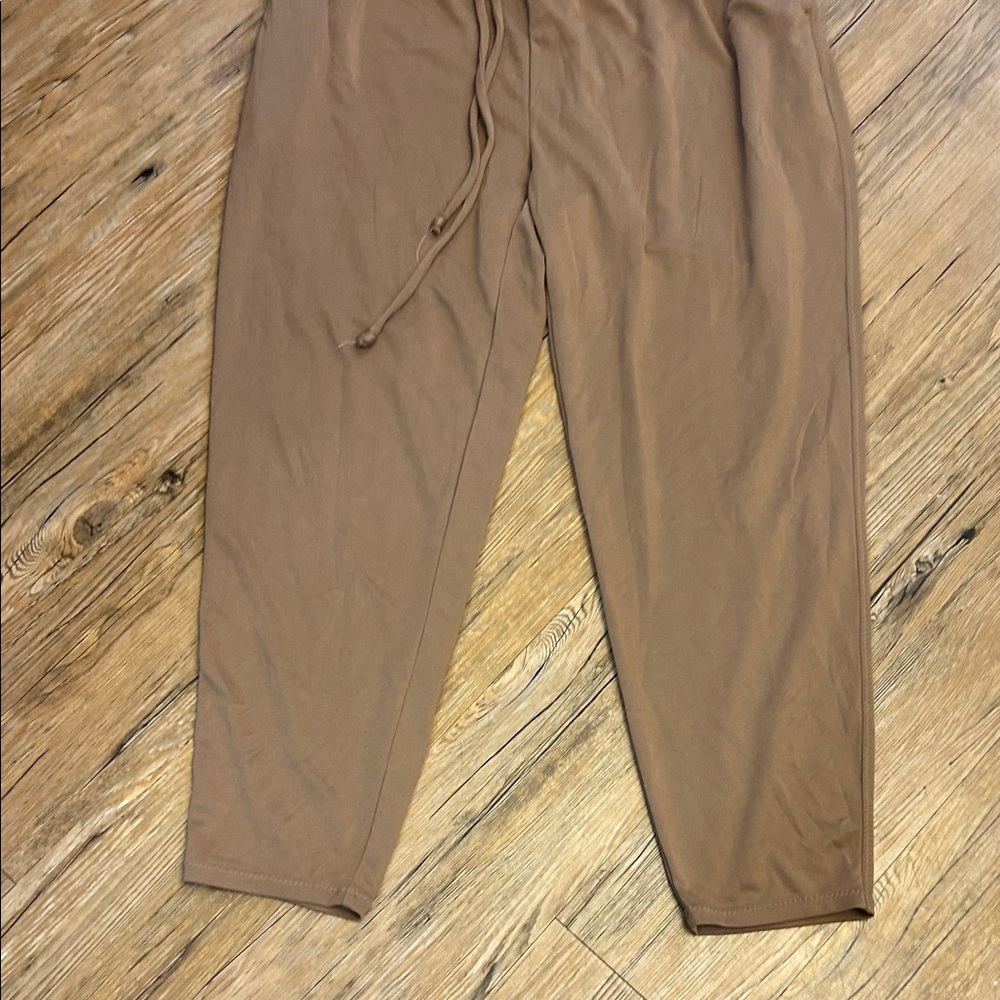 Fabletics Brown Drawstring Pants Medium - image 3